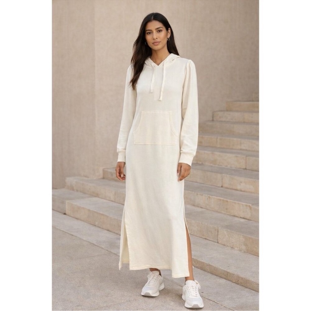 Z Supply Cream Hoodie Maxi Dress